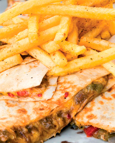 Chilli beef quesadilla